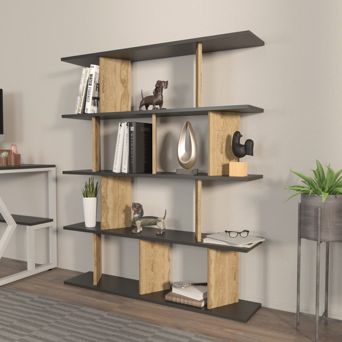 Hanah Home Grace Estantería Negro y Roble